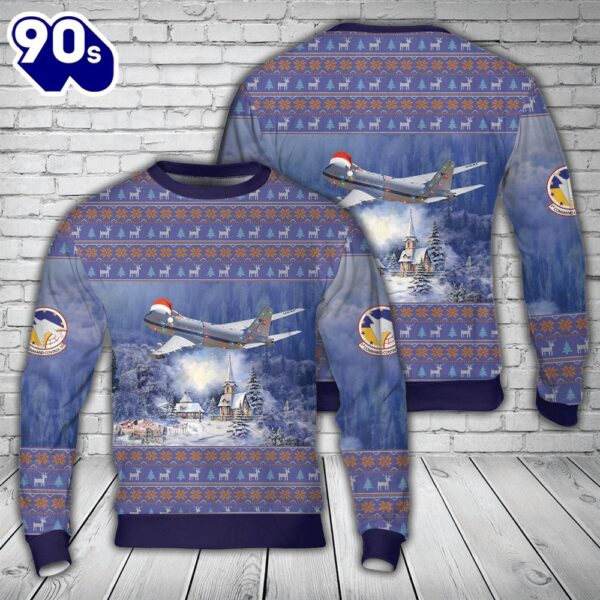 US Air Force Boeing E-4B Nightwatch of the 1st Airborne Command Control Squadron Christmas Sweater