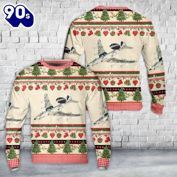 US Air Force E-3 Sentry Airborne Warning and Control System (AWACS) Christmas AOP Sweater