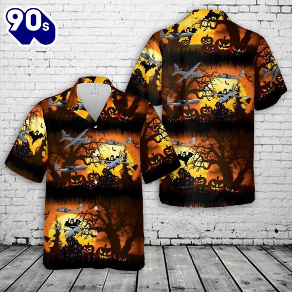 US Air Force Lockheed C-130 Hercules Halloween Hawaiian Shirt