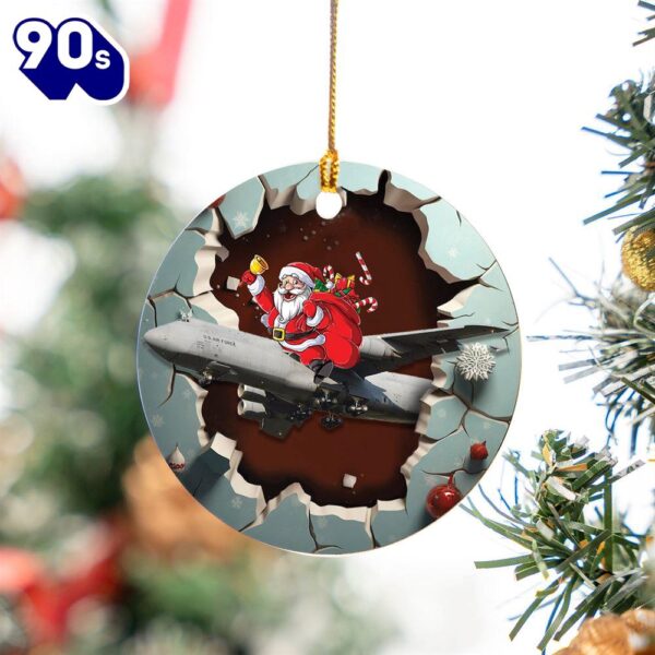 US Air Force Lockheed C-5M Super Galaxy Christmas Ceramic Ornament