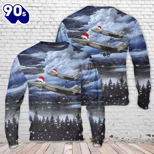 US Air Force Lockheed Martin F-35 Lightning II Of 461st Flight Test Squadron Christmas Sweater