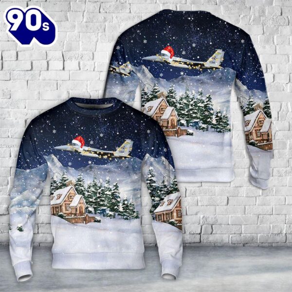 US Air Force Louisiana Air National Guard F-15 Eagle Christmas Sweater