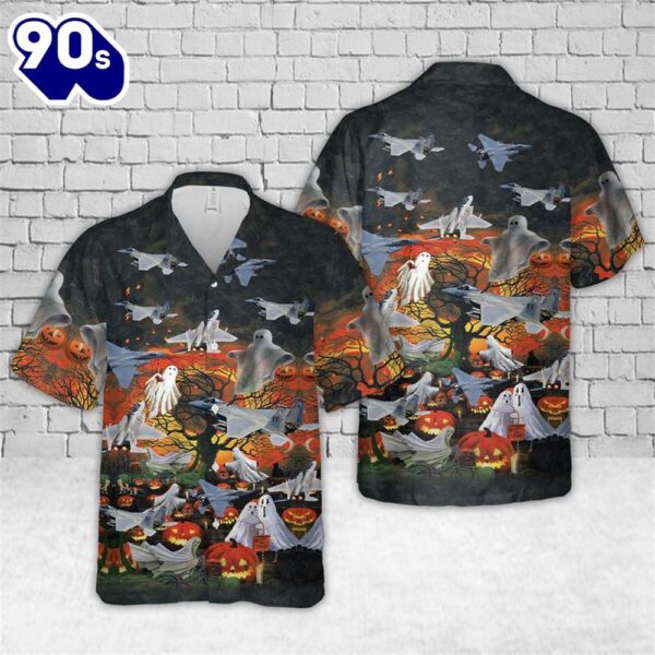 U.S Air Force McDonnell Douglas F-15 Eagle Halloween Hawaiian Shirt