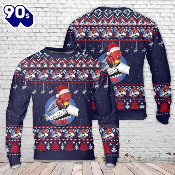 US Air Force Rapid Engineer Deployable Heavy Operational Repair Squadron Engineer (RED HORSE) Christmas Sweater