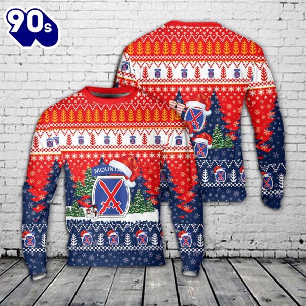 US Army 10th Mountain Division Christmas Sweater