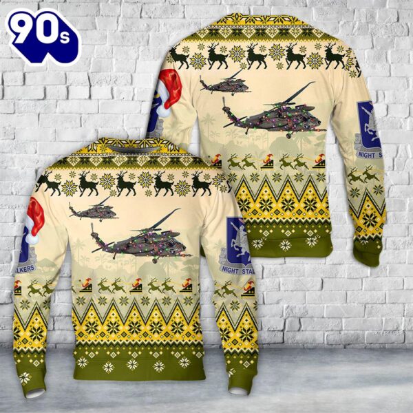 US Army 160th SOAR MH-60K Black Hawk Christmas AOP Sweater