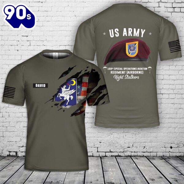 US Army 160th Special Operations Aviation Regiment (Airborne) Night Stalkers 3D T-Shirt