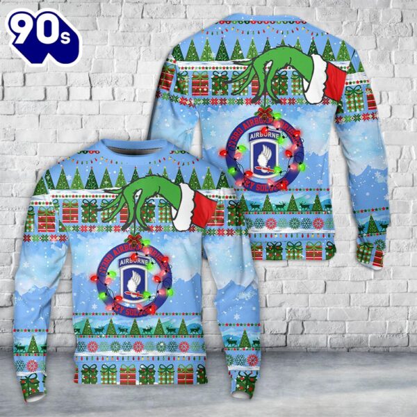 US Army 173rd Airborne Brigade Sky Soldiers Christmas AOP Sweater