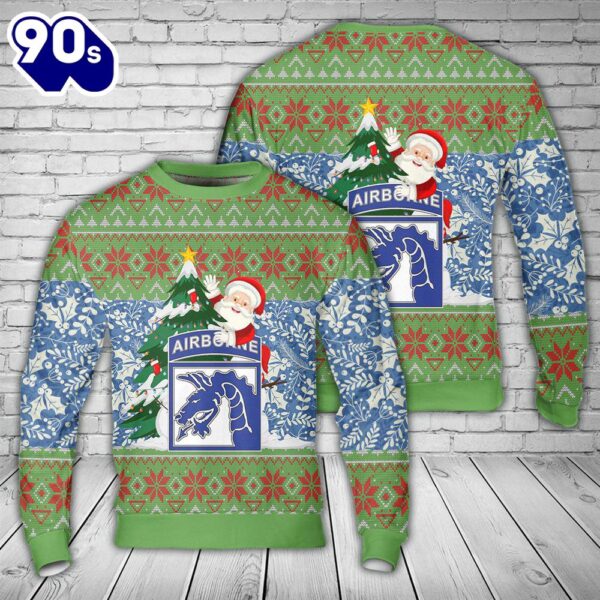 US Army 18th Airborne Corps Sky Dragons Christmas Sweater