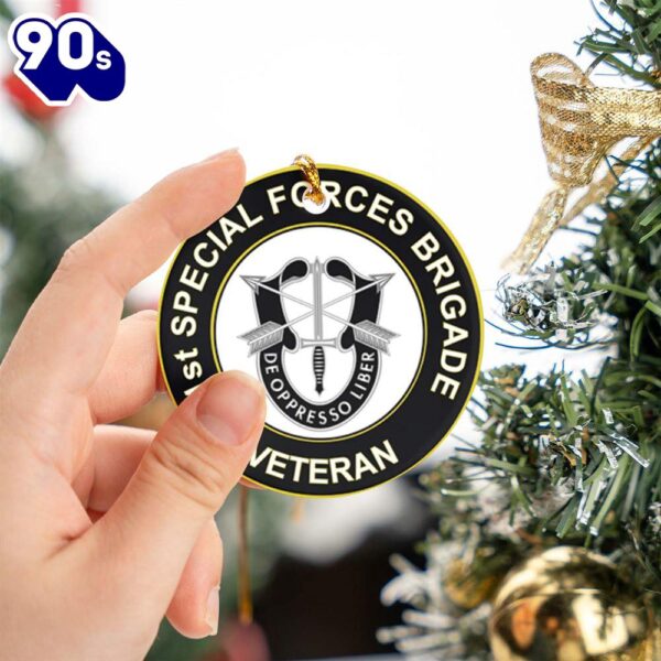 US Army 1st Special Forces Brigade Unit Crest Veteran Ceramic Ornament