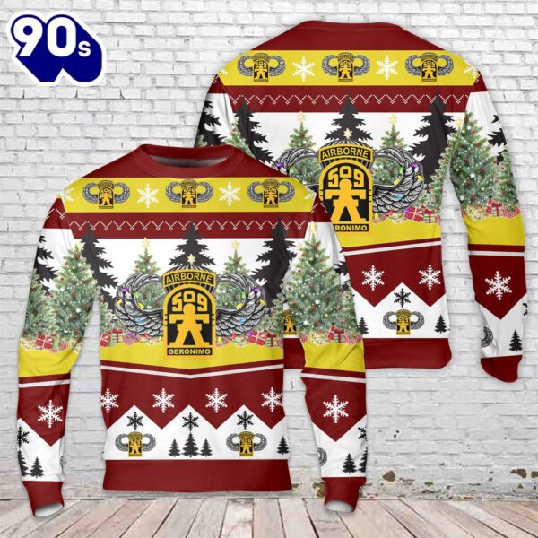 US Army 509th Parachute Infantry Regiment Geronimo Christmas Sweater