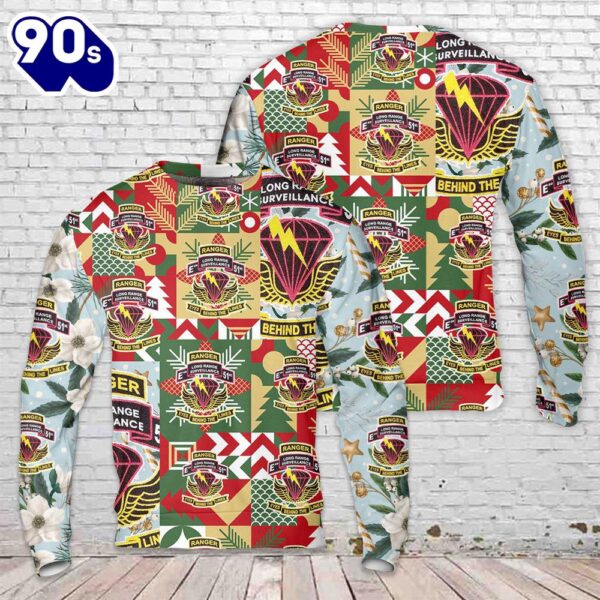 US Army 51st Infantry Regiment (Long Range Surveillance Company) Christmas Sweater