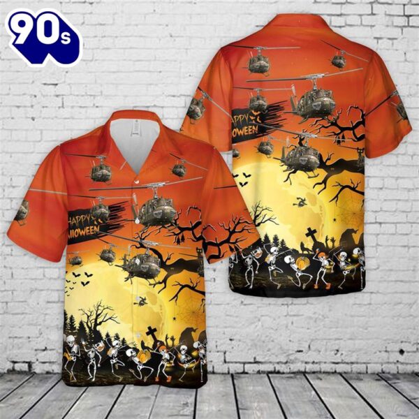 US Army Bell UH-1 Huey Halloween Hawaiian Shirt