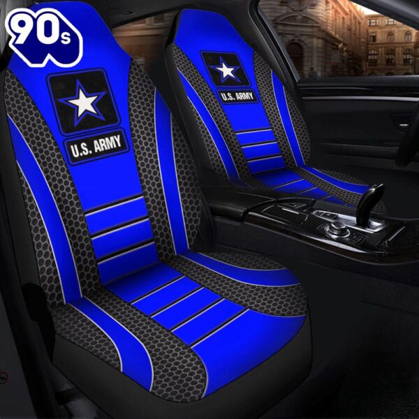 US ARMY Blue Premium Custom Car Seat Covers Decor Protectors