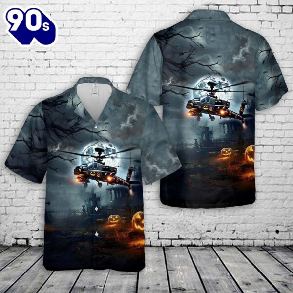 US Army Boeing AH-64 Apache Halloween Hawaiian Shirt