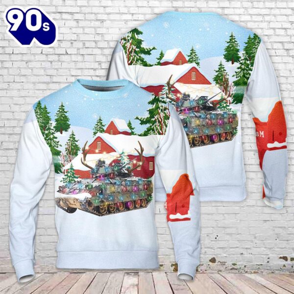 US Army M2A2 ODS Bradley Infantry Fighting Vehicle Christmas Sweater