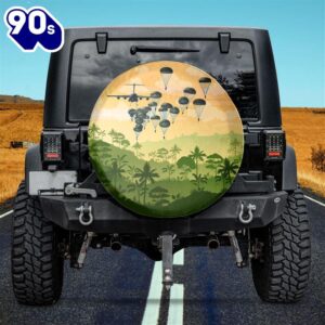 US Army Paratroopers With The 82nd Airborne Division Parachute Spare Tire Cover