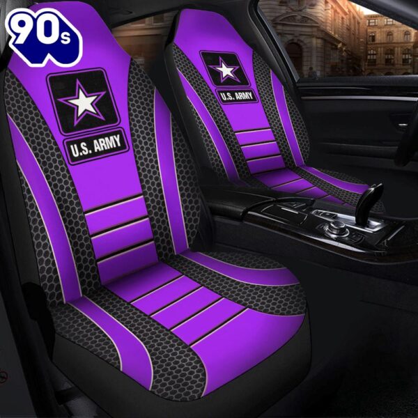 US ARMY Purple Premium Custom Car Seat Covers Decor Protectors