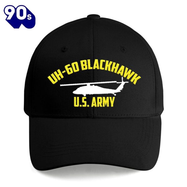 Us Army Uh-60 Black Hawk Helicopter Embroidered Cap For Men