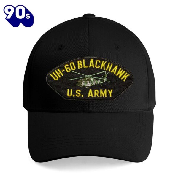 Us Army Uh-60 Black Hawk Helicopter Embroidered Cap