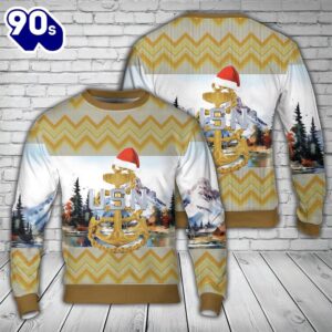 US Navy Chief Petty Officer Anchors E-7 E-8 E-9 Christmas AOP Sweater