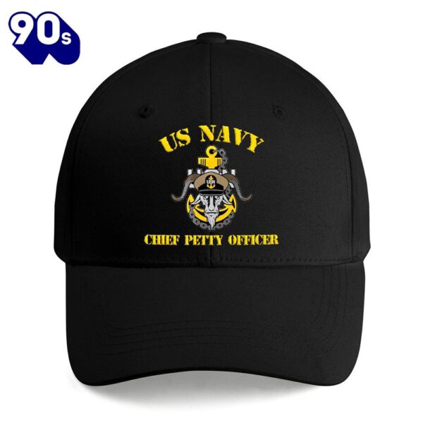 Us Navy Chief With Goat Head Anchor Embroidered Cap