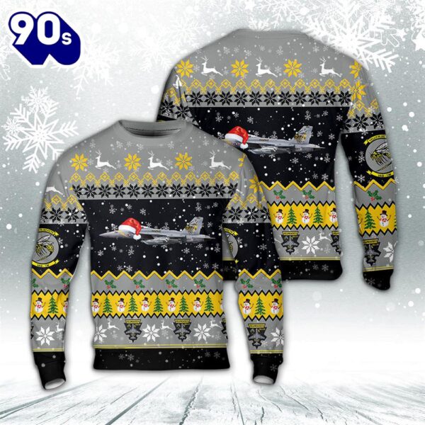 US Navy Electronic Attack Squadron 138 (VAQRON 138) Yellow Jackets Christmas Sweater