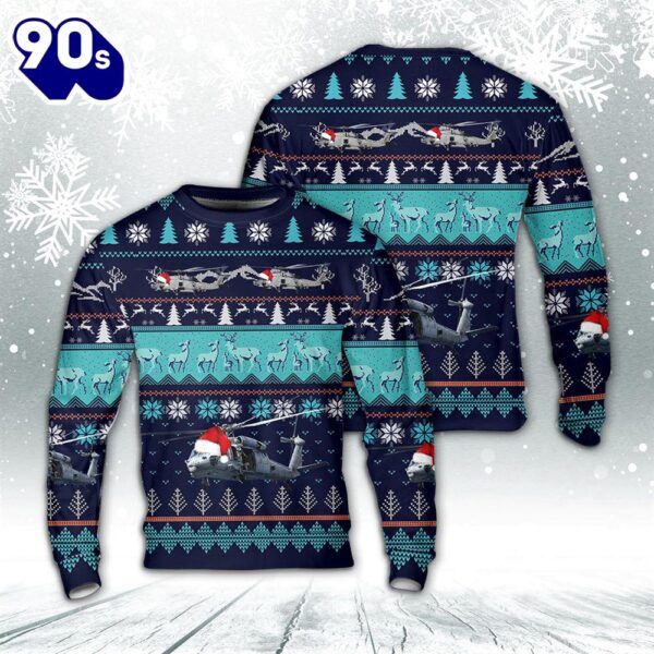 US Navy MH-60 Seahawk Helicopter Christmas AOP Sweater