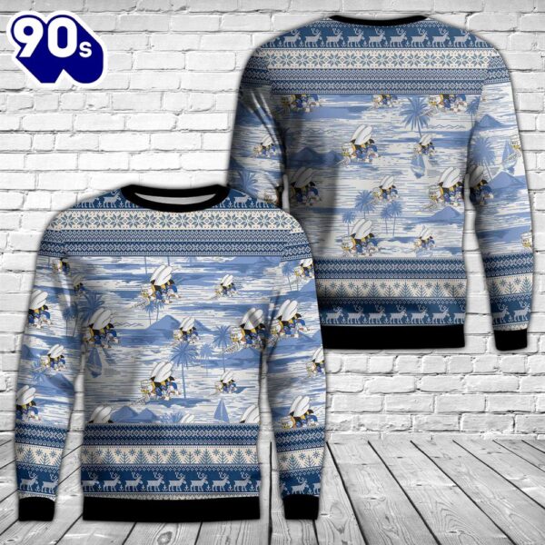 US Navy SEABEES Naval Construction Force (NCF) Christmas AOP Sweater