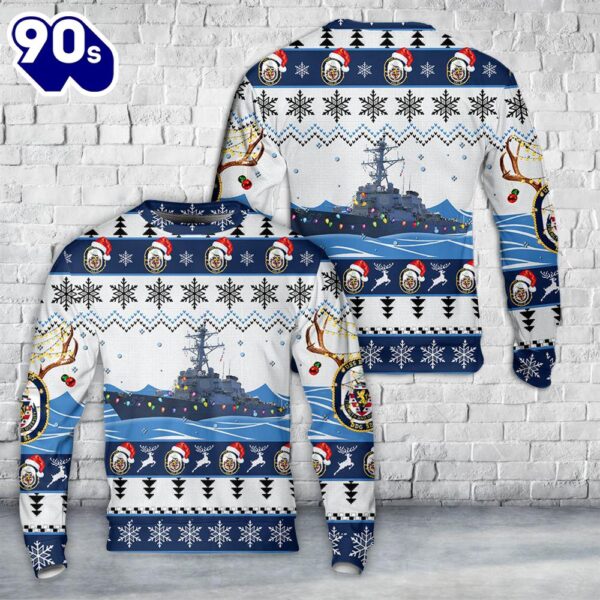 US Navy USS Barry (DDG-52) Arleigh Burke-class guided-missile destroyers Christmas Sweater