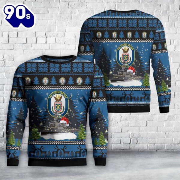 US Navy USS Curtis Wilbur (DDG-54) Arleigh Burke-class guided-missile destroyers Christmas Sweater