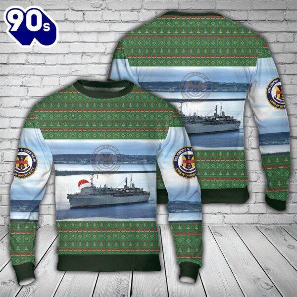 US Navy USS Emory S. Land (AS-39) Christmas Sweater