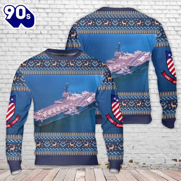 US Navy USS Ranger (CVCVA-61) Christmas Sweater