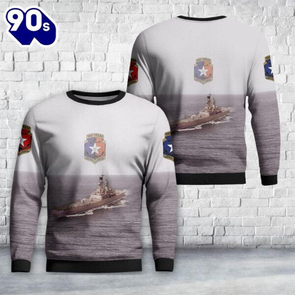 US Navy USS Texas (CGN-39) Christmas Sweater