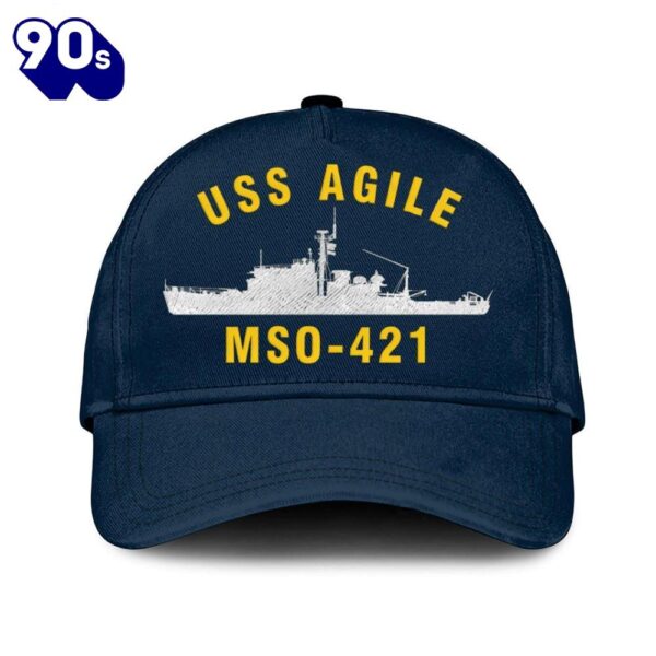 Us Navy Veteran Uss Agile Mso-421 Classic Embroidered Cap