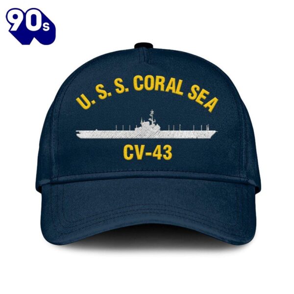 Us Navy Veteran Uss Coral Sea Cv-43 Classic Embroidered Baseball Cap