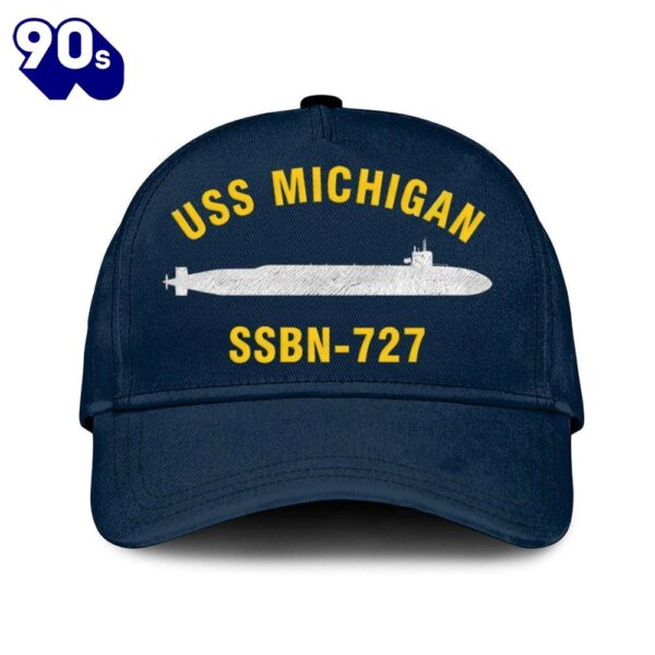 Us Navy Veteran Uss Michigan Ssbn-727 Classic Embroidered Cap