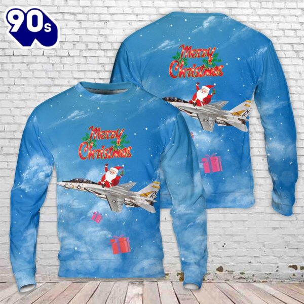 US Navy VF-21 F-14A Tomcat BuNo 161626 Christmas AOP Sweater