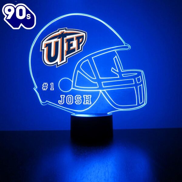 Utep Miners Football Helmet Led Sports Fan Lamp Custom Light Gift Christmas