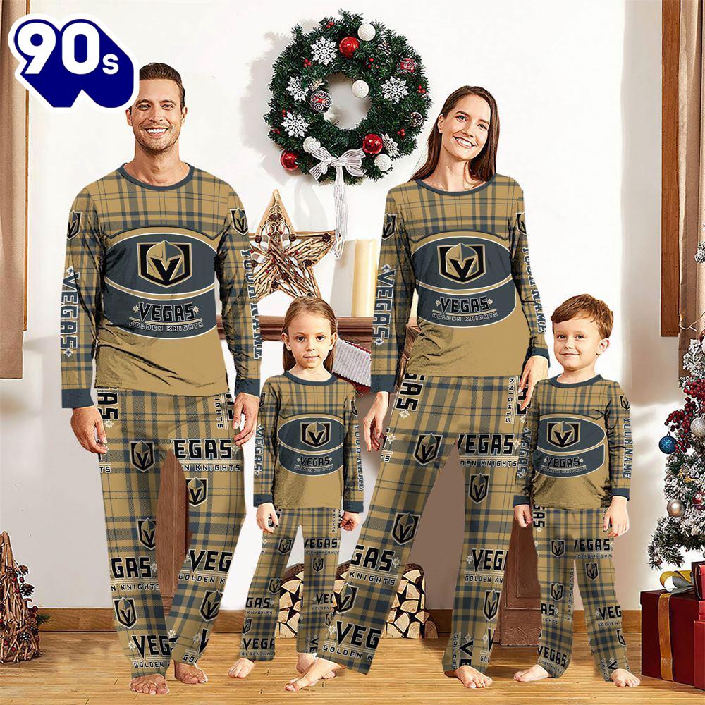 NCAA Family Pajama Sets Vegas Golden Knights Pajamas Personalized Your Name NCAA Family Pajama Sets Vegas Golden Knights Pajamas Personalized Your Name