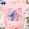 Vintage Disney Lilo And Stitch Hug Couple Valentine Sweet T-Shirt Gift Summer