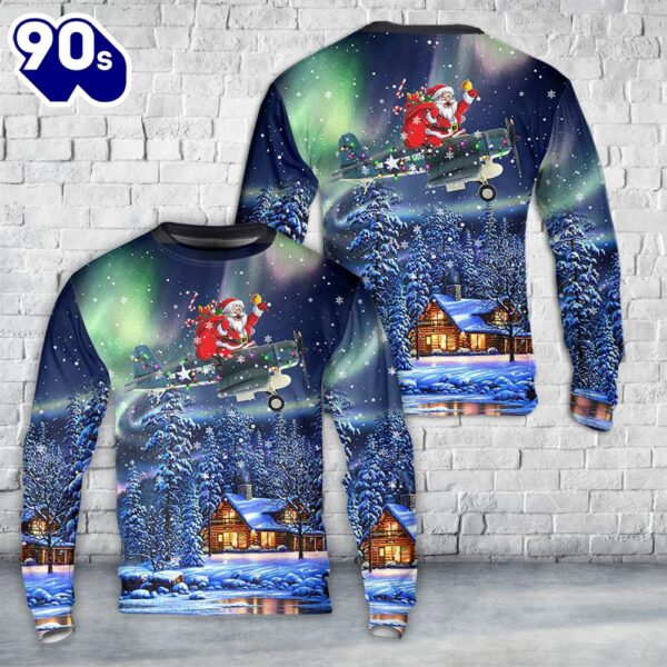 Vought F4U-1A Corsair #915 Major Greg -Pappy- Boyington VMF-214 Black Sheep US Navy Rabaul 1944 Christmas Sweater