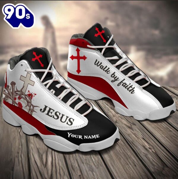 Walk By Faith Customized Jd13 Black Red Shoes For The Devout Heart  Gift Christmas