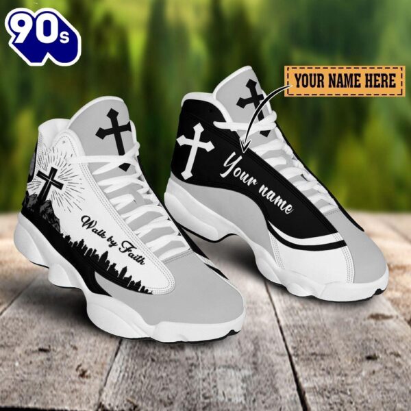 Walk By Faith Customized Jd13 Black White Shoes For The Devout Heart  Gift Christmas