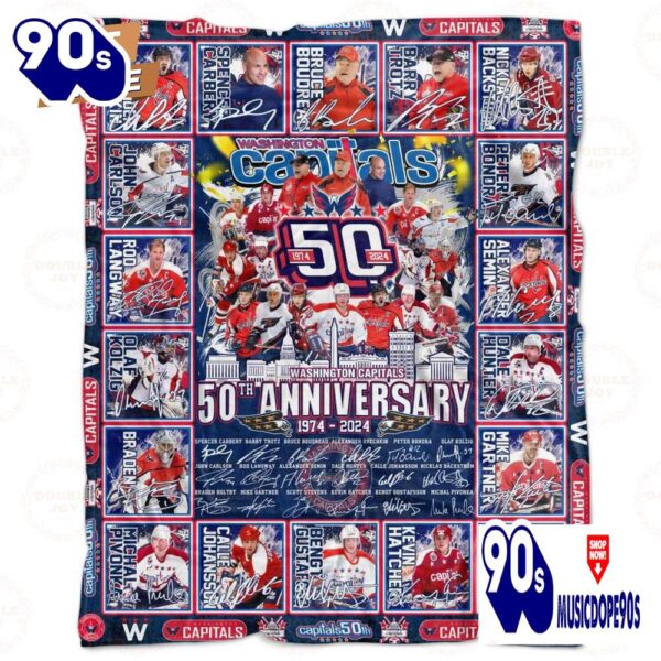 Washington Capitals 50th Anniversary 1974-2024 Fleece Blanket