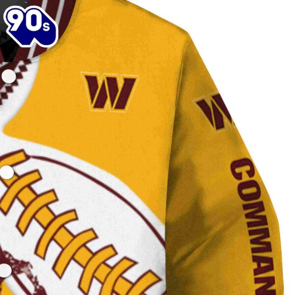 Washington Commanders Baseball Stitching Gold White Jacket