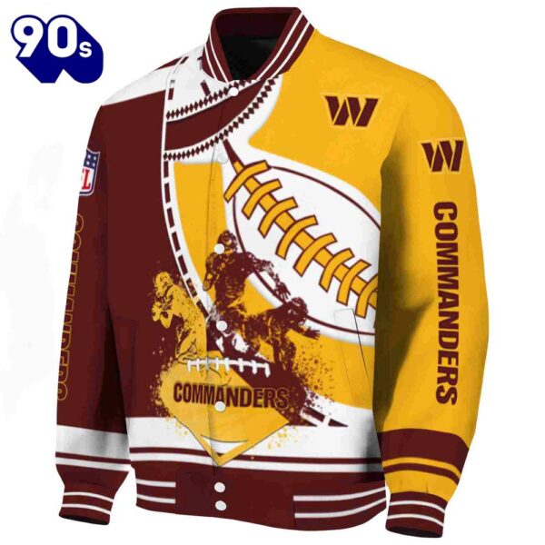 Washington Commanders Baseball Stitching Gold White Jacket