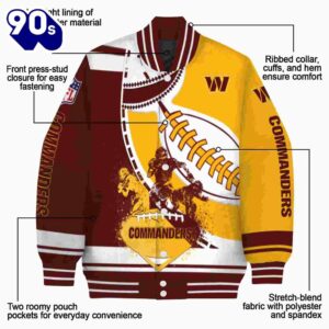 Washington Commanders Baseball Stitching Gold White Jacket