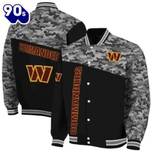 Washington Commanders Camo Patchwork Black Jacket