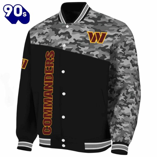 Washington Commanders Camo Patchwork Black Jacket